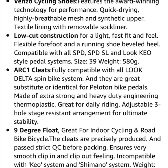 Venzo peloton compatible cleats - Picture 6 of 10